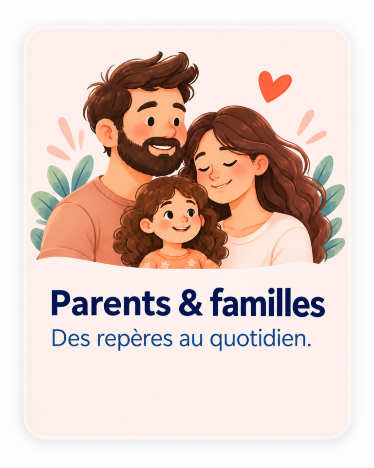 Carte illustrée Parents et familles, des repères au quotidien