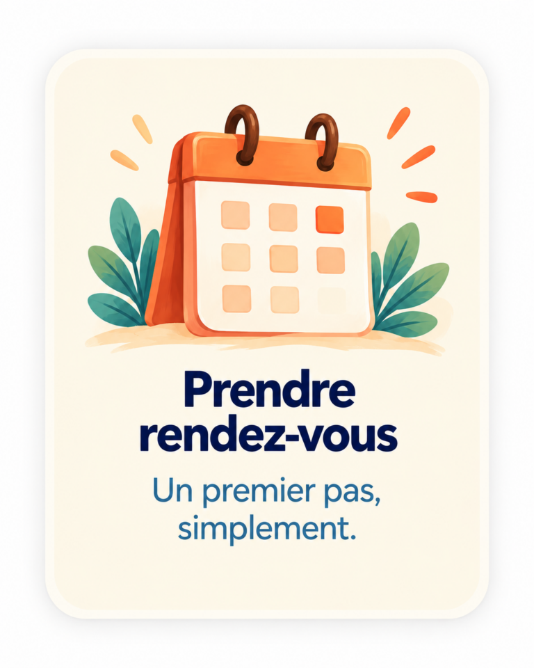 Carte illustrée Prendre rendez-vous, un premier pas simplement